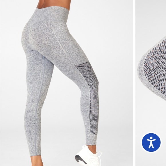 Fabletics Light Gray Women's Leggings - Picture 2 of 5